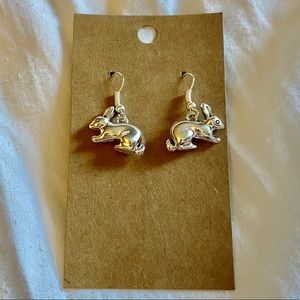 Silver bunny rabbit earrings